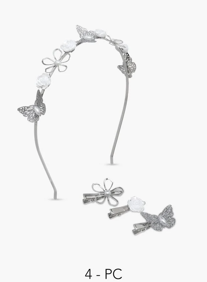 Flora Bella By Shoexpress Pack Of 4 Hairband And Hair Clip With Embellished Detail Ramadan Collections